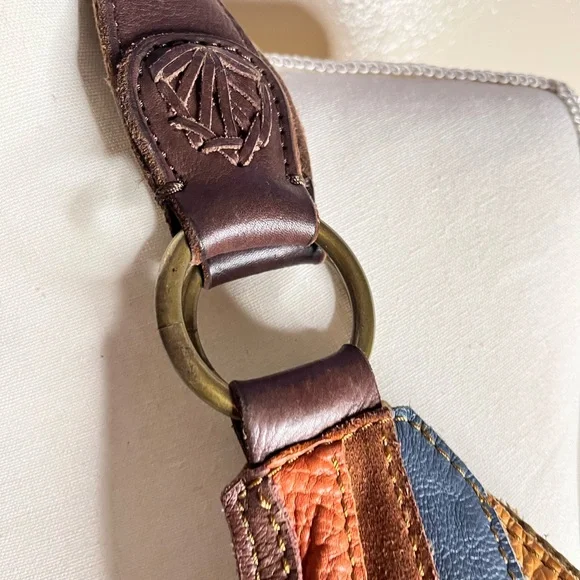 Colorful Patchwork Leather Hobo Bag - Picture 6 of 8